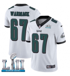 Youth Nike Philadelphia Eagles #67 Chance Warmack White Vapor Untouchable Limited Player Super Bowl LII NFL Jersey