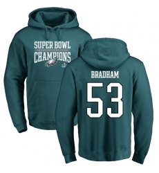 Nike Philadelphia Eagles #53 Nigel Bradham Green Super Bowl LII Champions Pullover Hoodie