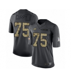 Men's Philadelphia Eagles #75 Vinny Curry Limited Black 2016 Salute to Service Football Jersey