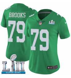 Women's Nike Philadelphia Eagles #79 Brandon Brooks Limited Green Rush Vapor Untouchable Super Bowl LII NFL Jersey
