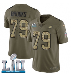 Youth Nike Philadelphia Eagles #79 Brandon Brooks Limited Olive/Camo 2017 Salute to Service Super Bowl LII NFL Jersey