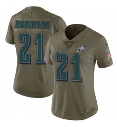 Women's Nike Philadelphia Eagles #21 Patrick Robinson Limited Olive 2017 Salute to Service NFL Jersey