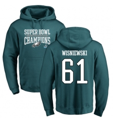 Nike Philadelphia Eagles #61 Stefen Wisniewski Green Super Bowl LII Champions Pullover Hoodie
