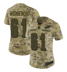 Women's Nike Philadelphia Eagles #61 Stefen Wisniewski Limited Camo 2018 Salute to Service NFL Jersey