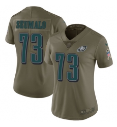 Women's Nike Philadelphia Eagles #73 Isaac Seumalo Limited Olive 2017 Salute to Service NFL Jersey