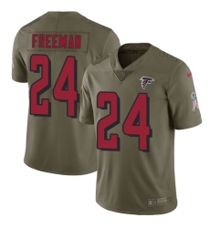 Men's Nike Atlanta Falcons #24 Devonta Freeman Limited Olive 2017 Salute to Service NFL Jersey