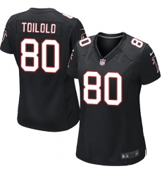 Women's Nike Atlanta Falcons #80 Levine Toilolo Game Black Alternate NFL Jersey