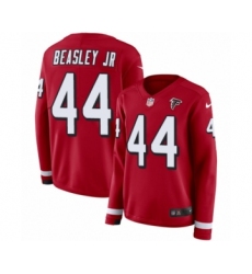 Women's Nike Atlanta Falcons #44 Vic Beasley Limited Red Therma Long Sleeve NFL Jersey