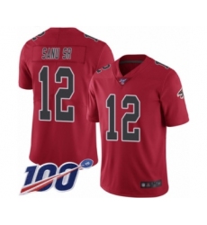 Men's Atlanta Falcons #12 Mohamed Sanu Limited Red Rush Vapor Untouchable 100th Season Football Jersey