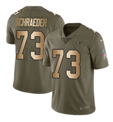 Men's Nike Atlanta Falcons #73 Ryan Schraeder Limited Olive/Gold 2017 Salute to Service NFL Jersey