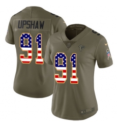 Women's Nike Atlanta Falcons #91 Courtney Upshaw Limited Olive/USA Flag 2017 Salute to Service NFL Jersey