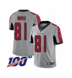 Men's Atlanta Falcons #81 Austin Hooper Limited Silver Inverted Legend 100th Season Football Jersey