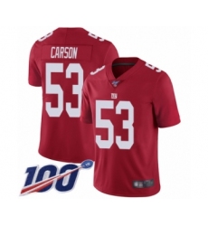 Men's New York Giants #53 Harry Carson Red Limited Red Inverted Legend 100th Season Football Jersey