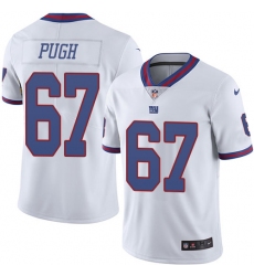 Men's Nike New York Giants #67 Justin Pugh Limited White Rush Vapor Untouchable NFL Jersey