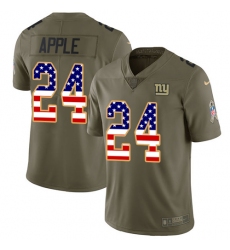Men's Nike New York Giants #24 Eli Apple Limited Olive/USA Flag 2017 Salute to Service NFL Jersey