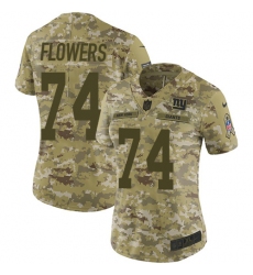 Women's Nike New York Giants #74 Ereck Flowers Limited Camo 2018 Salute to Service NFL Jersey