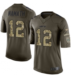Youth Nike New York Jets #12 Joe Namath Elite Green Salute to Service NFL Jersey