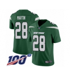 Men's New York Jets #28 Curtis Martin Green Team Color Vapor Untouchable Limited Player 100th Season Football Jersey
