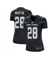 Women's New York Jets #28 Curtis Martin Game Black Alternate Football Jersey