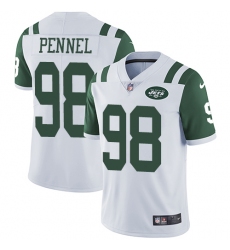 Men's Nike New York Jets #98 Mike Pennel White Vapor Untouchable Limited Player NFL Jersey