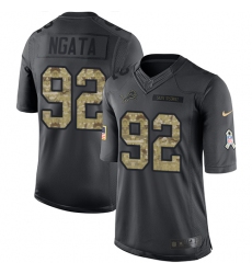 Men's Nike Detroit Lions #92 Haloti Ngata Limited Black 2016 Salute to Service NFL Jersey