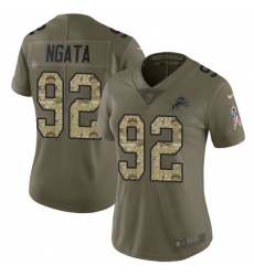 Women's Nike Detroit Lions #92 Haloti Ngata Limited Olive/Camo Salute to Service NFL Jersey