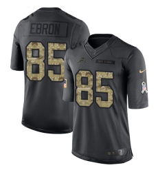 Youth Nike Detroit Lions #85 Eric Ebron Limited Black 2016 Salute to Service NFL Jersey