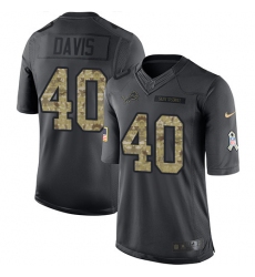 Men's Nike Detroit Lions #40 Jarrad Davis Limited Black 2016 Salute to Service NFL Jersey