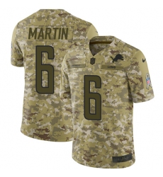 Men's Nike Detroit Lions #6 Sam Martin Limited Camo 2018 Salute to Service NFL Jersey