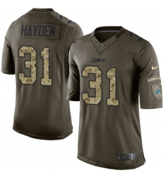 Men's Nike Detroit Lions #31 D.J. Hayden Elite Green Salute to Service NFL Jersey