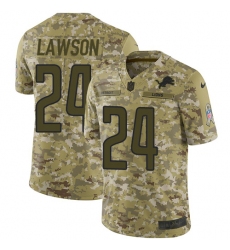 Youth Nike Detroit Lions #24 Nevin Lawson Limited Camo 2018 Salute to Service NFL Jersey