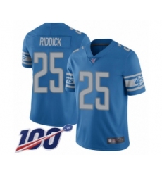 Men's Detroit Lions #25 Theo Riddick Blue Team Color Vapor Untouchable Limited Player 100th Season Football Jersey