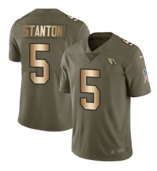 Men's Nike Arizona Cardinals #5 Drew Stanton Limited Olive/Gold 2017 Salute to Service NFL Jersey
