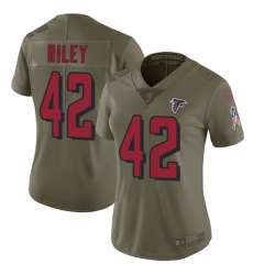 Women's Nike Atlanta Falcons #42 Duke Riley Limited Olive 2017 Salute to Service NFL Jersey
