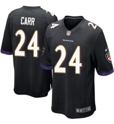 Men's Nike Baltimore Ravens #24 Brandon Carr Game Black Alternate NFL Jersey
