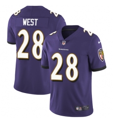 Youth Nike Baltimore Ravens #28 Terrance West Purple Team Color Vapor Untouchable Limited Player NFL Jersey
