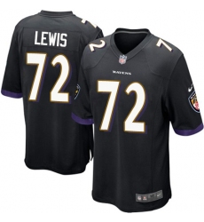 Men's Nike Baltimore Ravens #72 Alex Lewis Game Black Alternate NFL Jersey