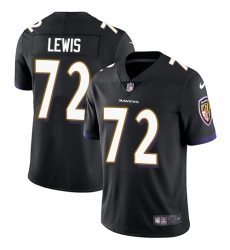 Youth Nike Baltimore Ravens #72 Alex Lewis Black Alternate Vapor Untouchable Limited Player NFL Jersey