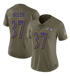 Women's Nike Baltimore Ravens #37 Javorius Allen Limited Olive 2017 Salute to Service NFL Jersey