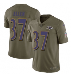 Youth Nike Baltimore Ravens #37 Javorius Allen Limited Olive 2017 Salute to Service NFL Jersey