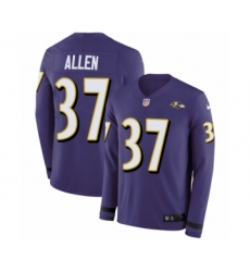 Youth Nike Baltimore Ravens #37 Javorius Allen Limited Purple Therma Long Sleeve NFL Jersey