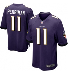 Men's Nike Baltimore Ravens #11 Breshad Perriman Game Purple Team Color NFL Jersey