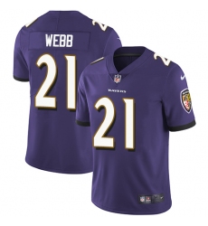 Men's Nike Baltimore Ravens #21 Lardarius Webb Purple Team Color Vapor Untouchable Limited Player NFL Jersey