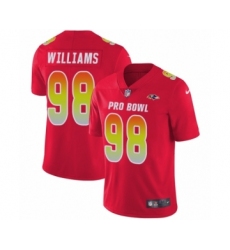 Men's Baltimore Ravens #98 Brandon Williams Limited Red AFC 2019 Pro Bowl Football Jersey