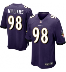 Men's Nike Baltimore Ravens #98 Brandon Williams Game Purple Team Color NFL Jersey