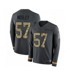 Youth Nike Baltimore Ravens #57 C.J. Mosley Limited Black Salute to Service Therma Long Sleeve NFL Jersey