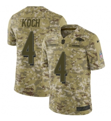 Youth Nike Baltimore Ravens #4 Sam Koch Limited Camo 2018 Salute to Service NFL Jersey