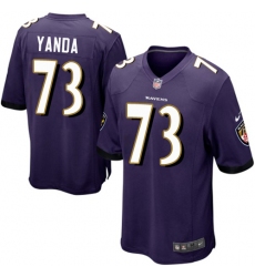Men's Nike Baltimore Ravens #73 Marshal Yanda Game Purple Team Color NFL Jersey
