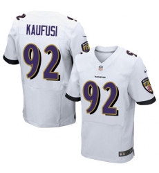 Men's Nike Baltimore Ravens #92 Bronson Kaufusi Elite White NFL Jersey