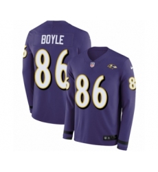 Youth Nike Baltimore Ravens #86 Nick Boyle Limited Purple Therma Long Sleeve NFL Jersey